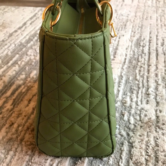 Dior Green Quilted Women's Bag 13”Hx10.5”Wx5”D - Picture 6 of 7